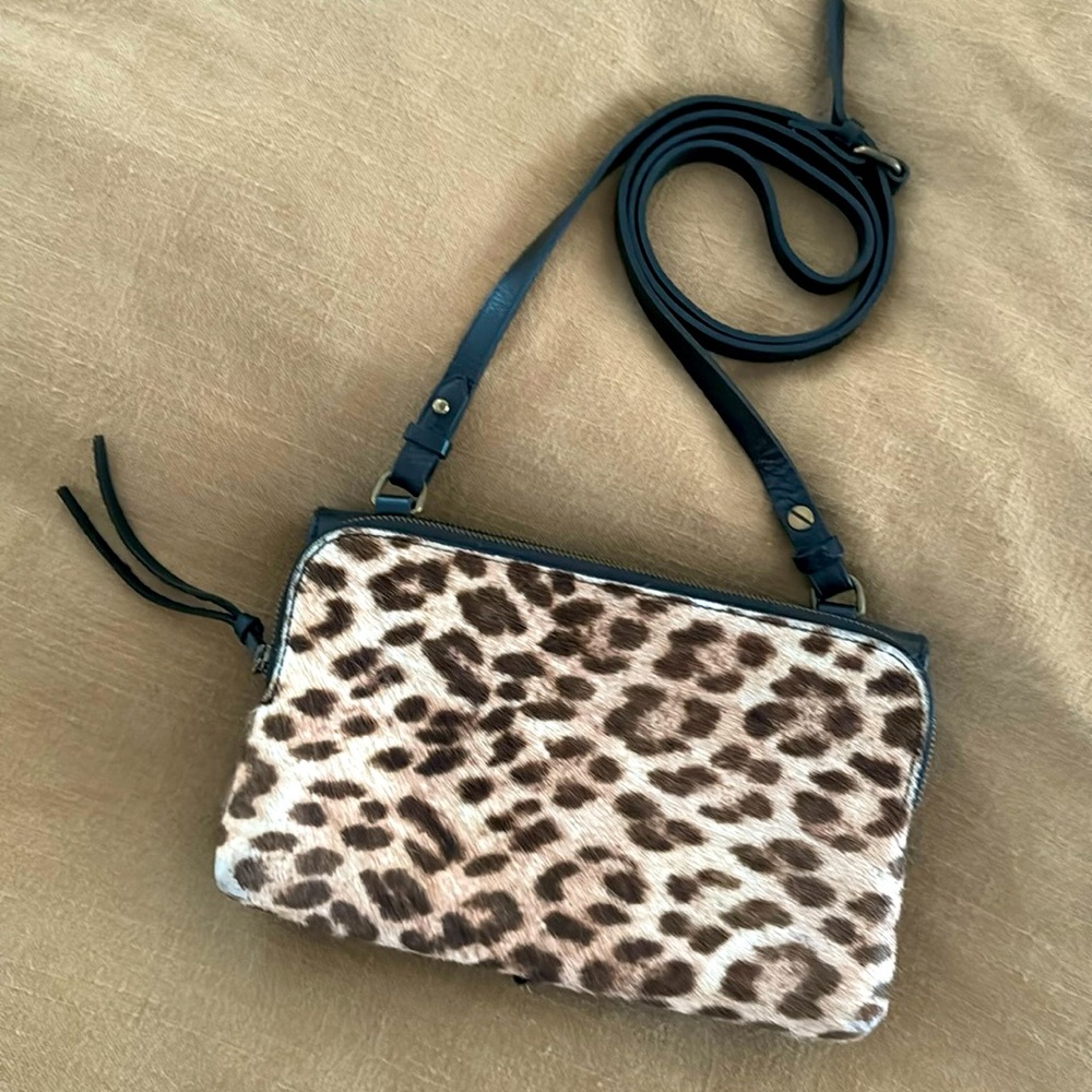 Leopard, pony hair purse